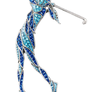 Crystal-Encrusted Female Golfer Broach